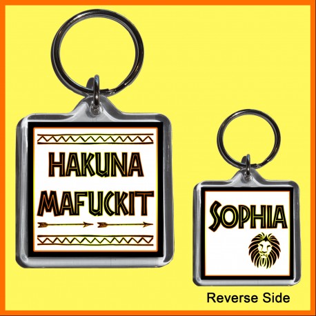 Personalised "Hakuna Mafuckit" Square Key Ring
