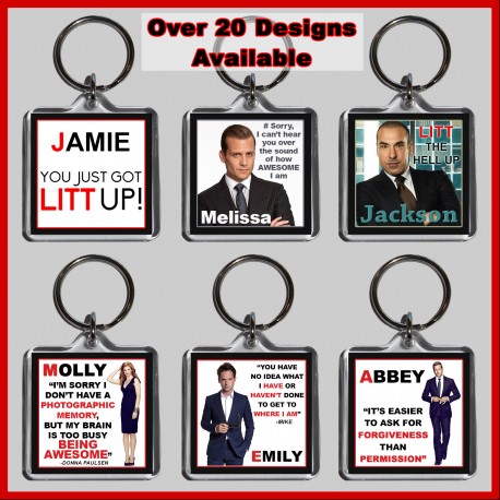 Personalised Suits Square Key Ring