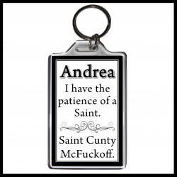 Personalised "Saint Cunty McFuckoff" Large Key Ring