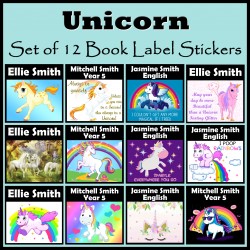 Personalised Unicorn Book Labels