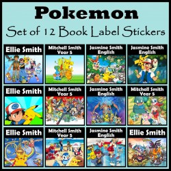 Personalised Pokemon Book Labels