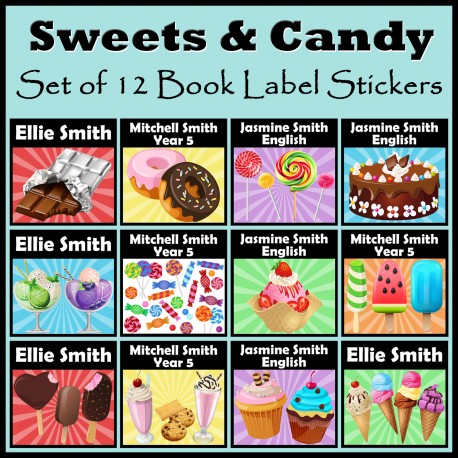 Personalised Sweets & Candy Book Labels