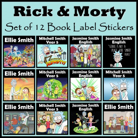 Personalised Rick and Morty Book Labels