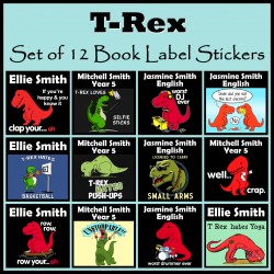 Personalised T-Rex (Short Arms) Book Labels