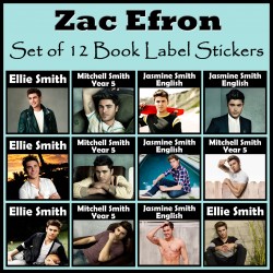 Personalised Zac Efron Book Labels
