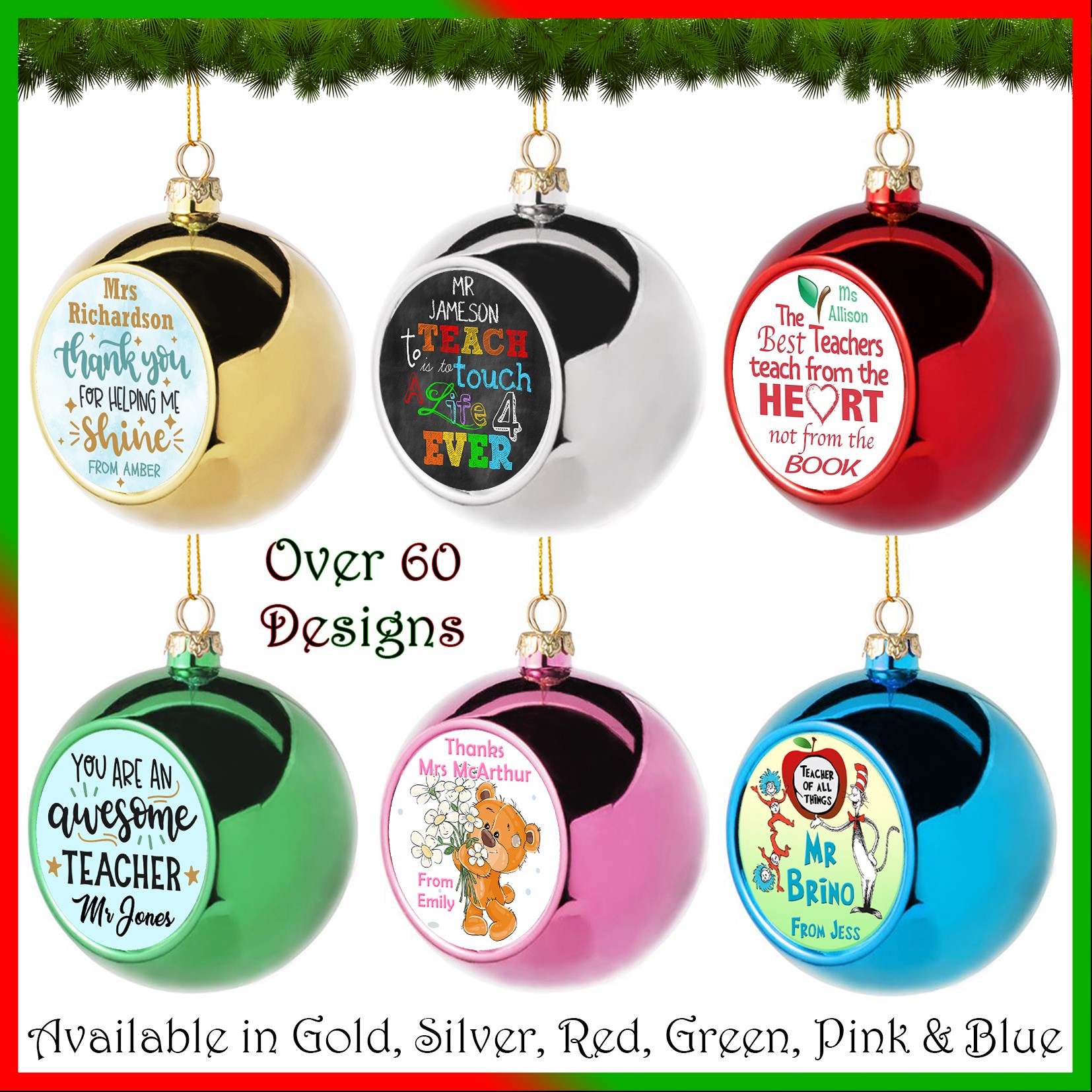 christmas baubles for teachers