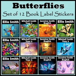 Personalised Butterfly Book Labels