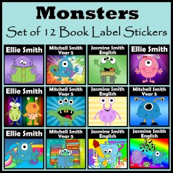 Personalised Monsters Book Labels