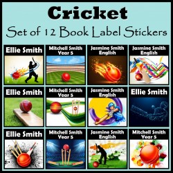 Personalised Cricket Book Labels