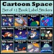Personalised Cartoon Space Book Labels