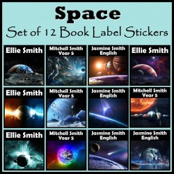 Personalised Space Book Labels
