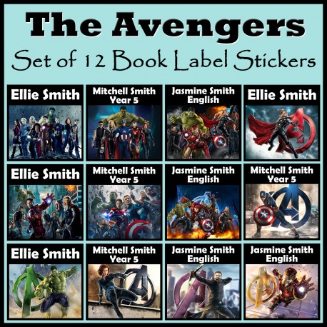 Personalised The Avengers Book Labels
