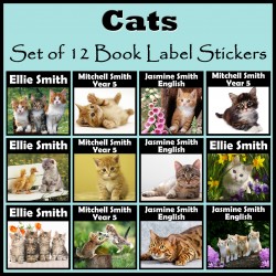 Personalised Cat Book Labels
