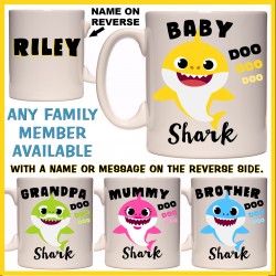 Personalised Baby Shark & Family Mug