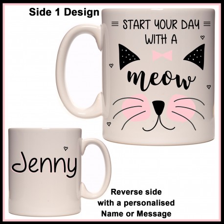 Personalised "Start your day with a MEOW" Mug