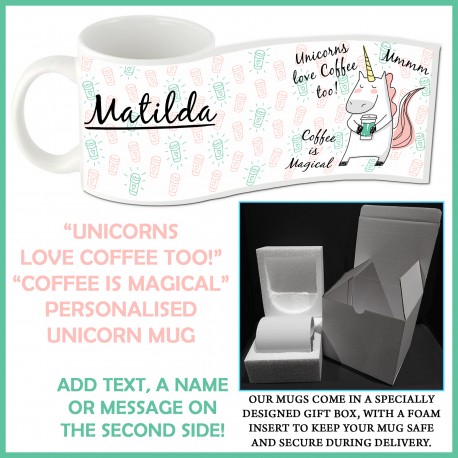 Personalised Unicorns Love Coffee Mug