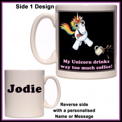 Personalised "My Unicorn Drinks Coffee" Mug
