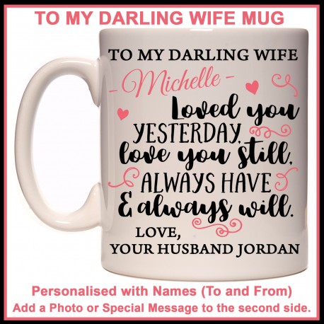 Personalised To My Darling Wife Mug