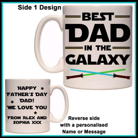 Personalised Best Dad in the Galaxy Mug