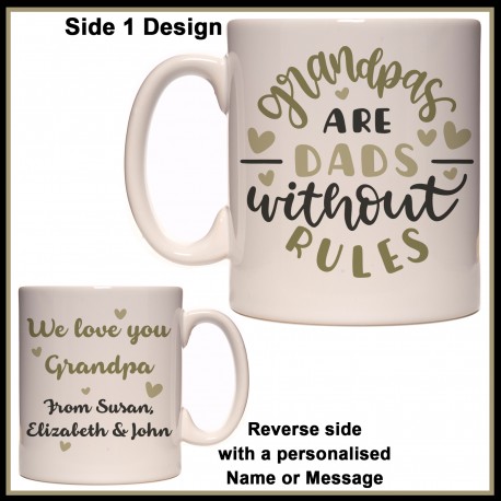 Personalised Grandpas are Dads without Rules Mug