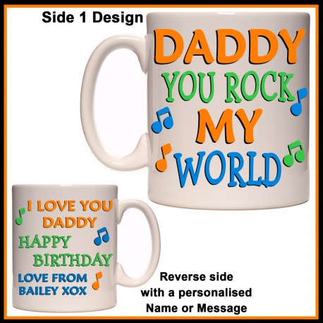 Personalised Daddy You Rock My World Mug