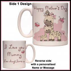 Personalised Happy Mothers Day Giraffe Mug