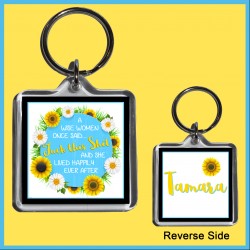 Personalised "A wise women once said.." Square Key Ring