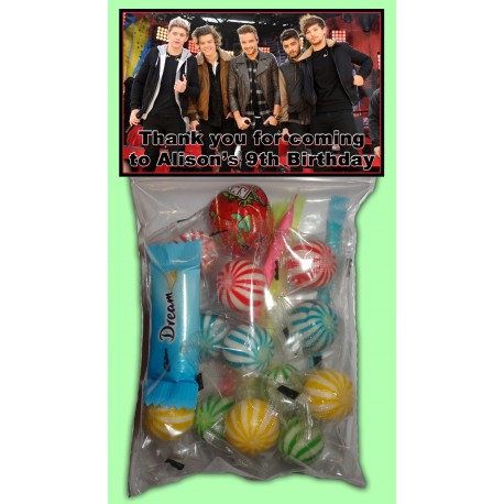 Personalised One Direction Lolly Bags
