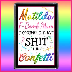 Personalised F-Bomb Mum - Confetti Fridge Magnet
