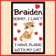 Personalised Sorry I Can't, Plans with my Cat Magnet