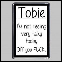 Personalised Not feeling very talky Magnet