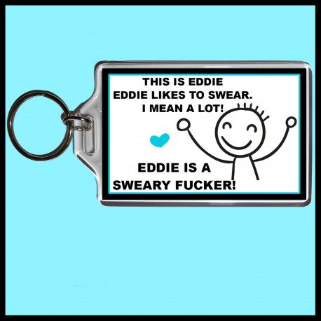 Personalised This is (male) Likes to Swear Large Key Ring