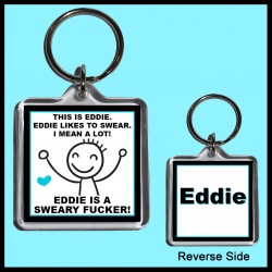 Personalised This is (male) Likes to Swear Square Key Ring