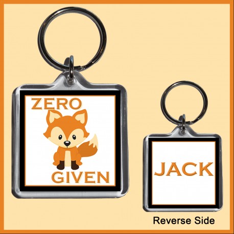 Personalised Zero FOX Given Square Key Ring
