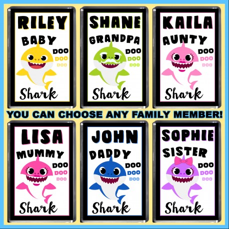 Personalised Baby Shark & Family Fridge Magnet
