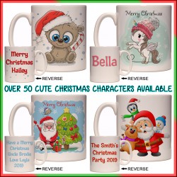 Personalised Cute Christmas Character Mug