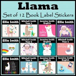 Personalised Llama Book Labels
