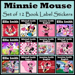 Personalised Minnie Mouse Book Labels