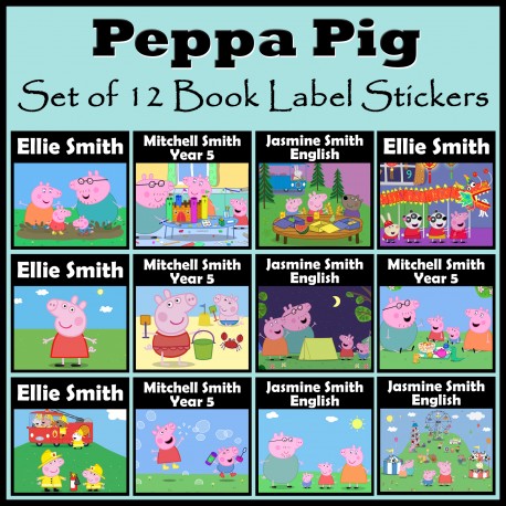 Personalised Peppa Pig Book Labels