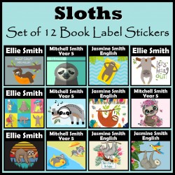 Personalised Sloth Book Labels