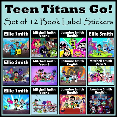 Personalised Teen Titans GO! Book Labels