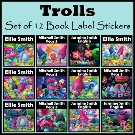 Personalised Trolls Book Labels