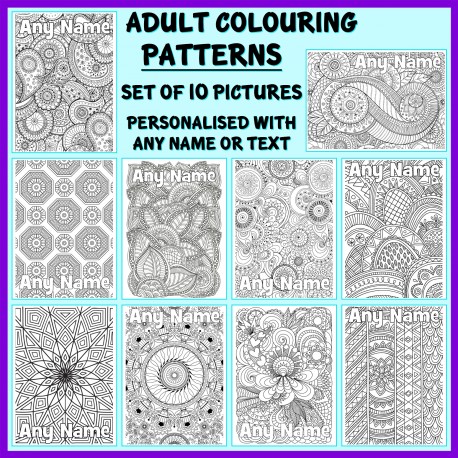 Personalised Adult Colouring - Patterns