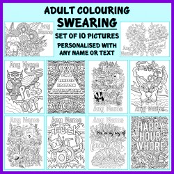 Personalised Adult Colouring - Swearing