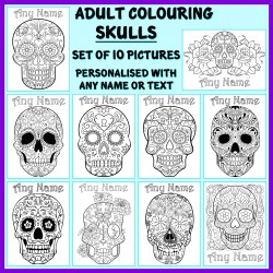 Personalised Adult Colouring - Sugar Skulls