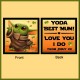 Personalised Yoda Best Mum Square Key Ring