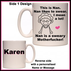 Personalised Nan likes to Swear Mug