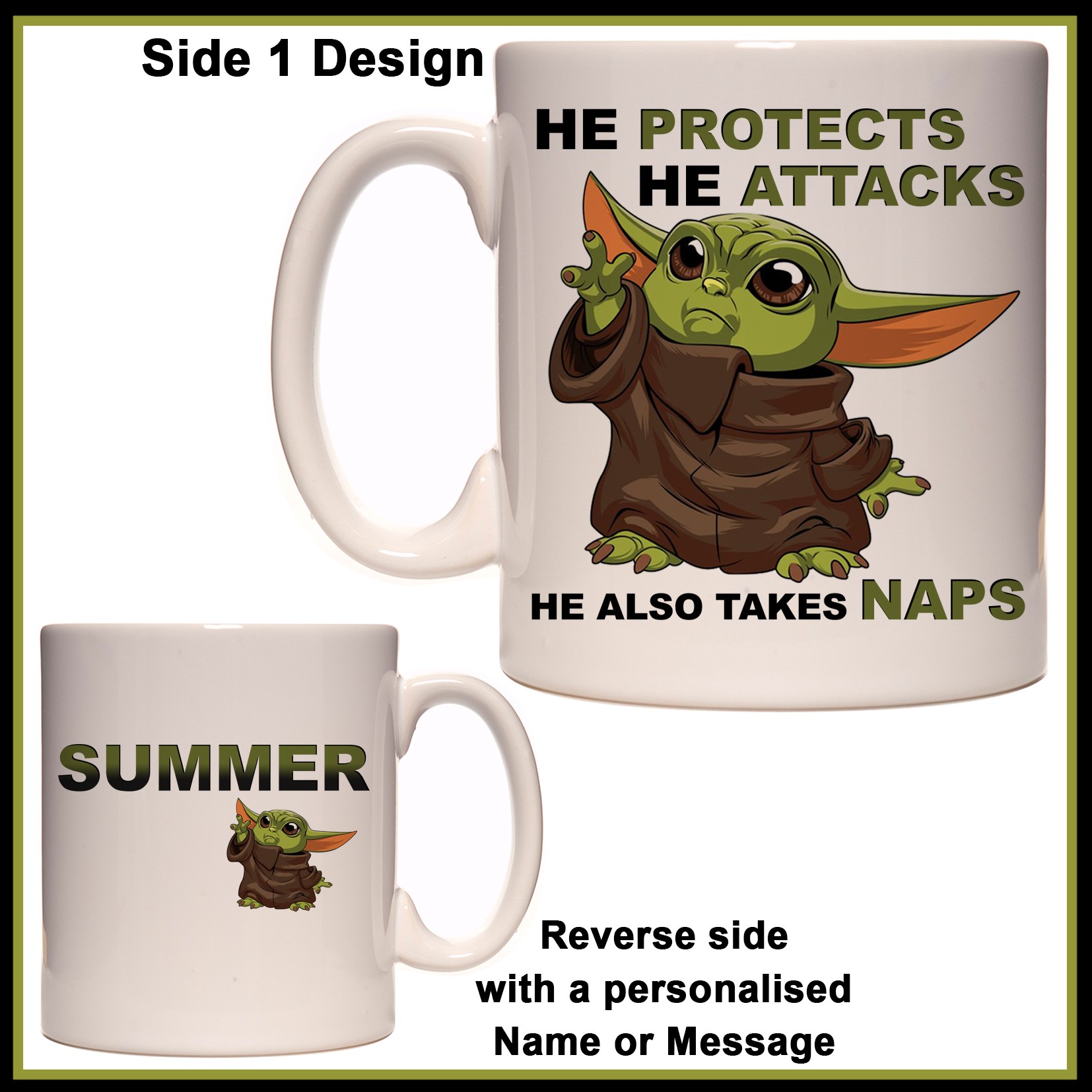 Baby Yoda Naps And Snacks Mug