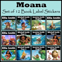 Personalised Moana Book Labels