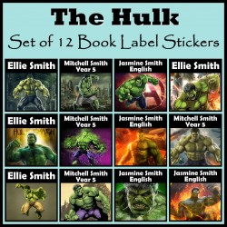 Personalised The Hulk Book Labels